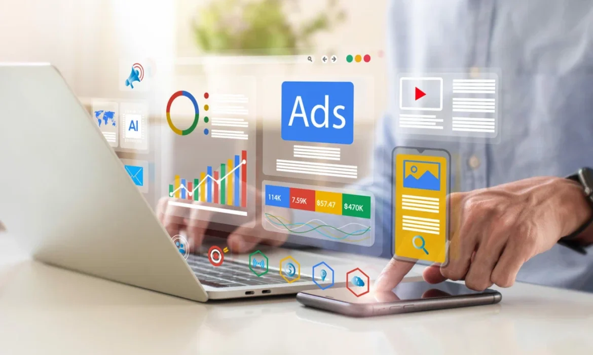 Image explain the google ads management agency work on laptop screen.