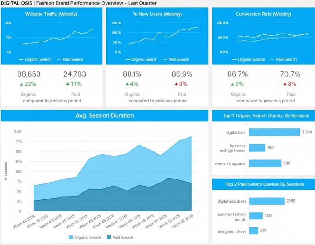 This image dashboard represent the fashion brand performance overview of the last quarter campaign of fashion brand.